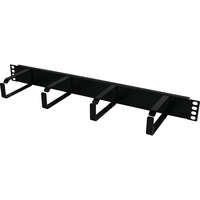 Excel Cable Management Bar 1U 4 Vertical Metal Hoops 100 mm Black