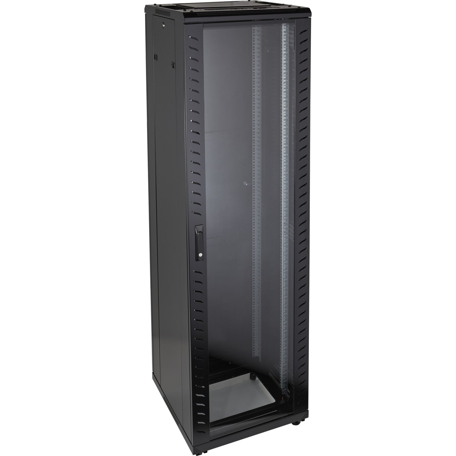Environ CR600 42U Rack 600x800mm Glass (F) Steel (R) B/Panels No/Mgmt Black