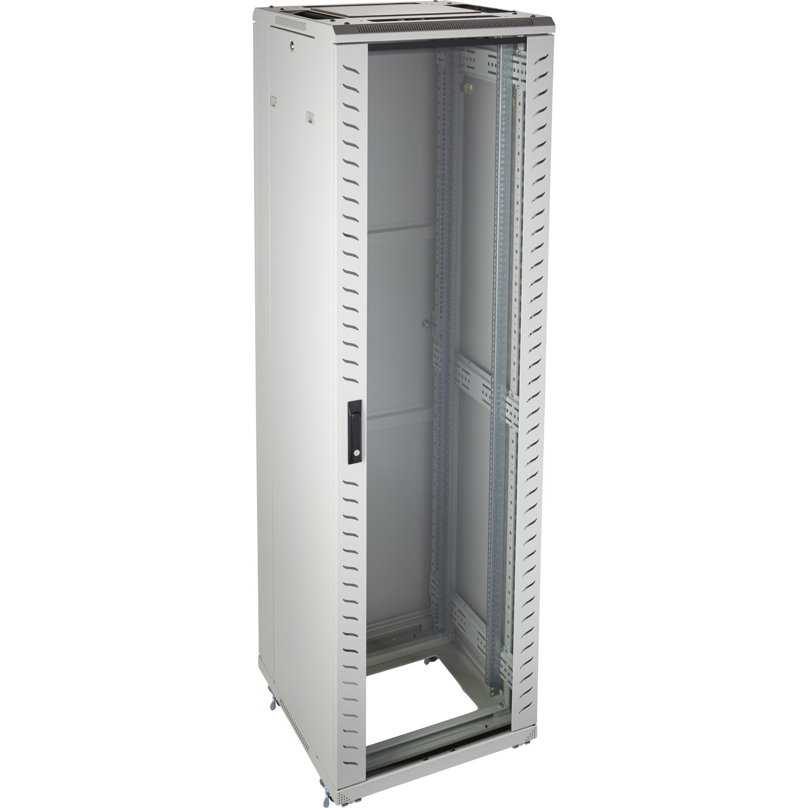 Environ CR600 47U Rack 600x800mm Glass (F) Steel (R) B/Panels No/Mgmt Grey White