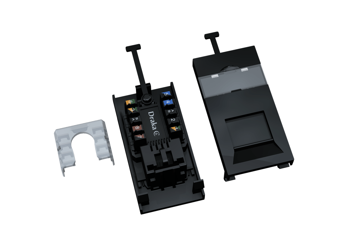 DRAKA UC CAT6 UTP MODULE LJ6C 25X38 PUNCHDOWN 110/LSA - WHITE ECO-PACK - 24