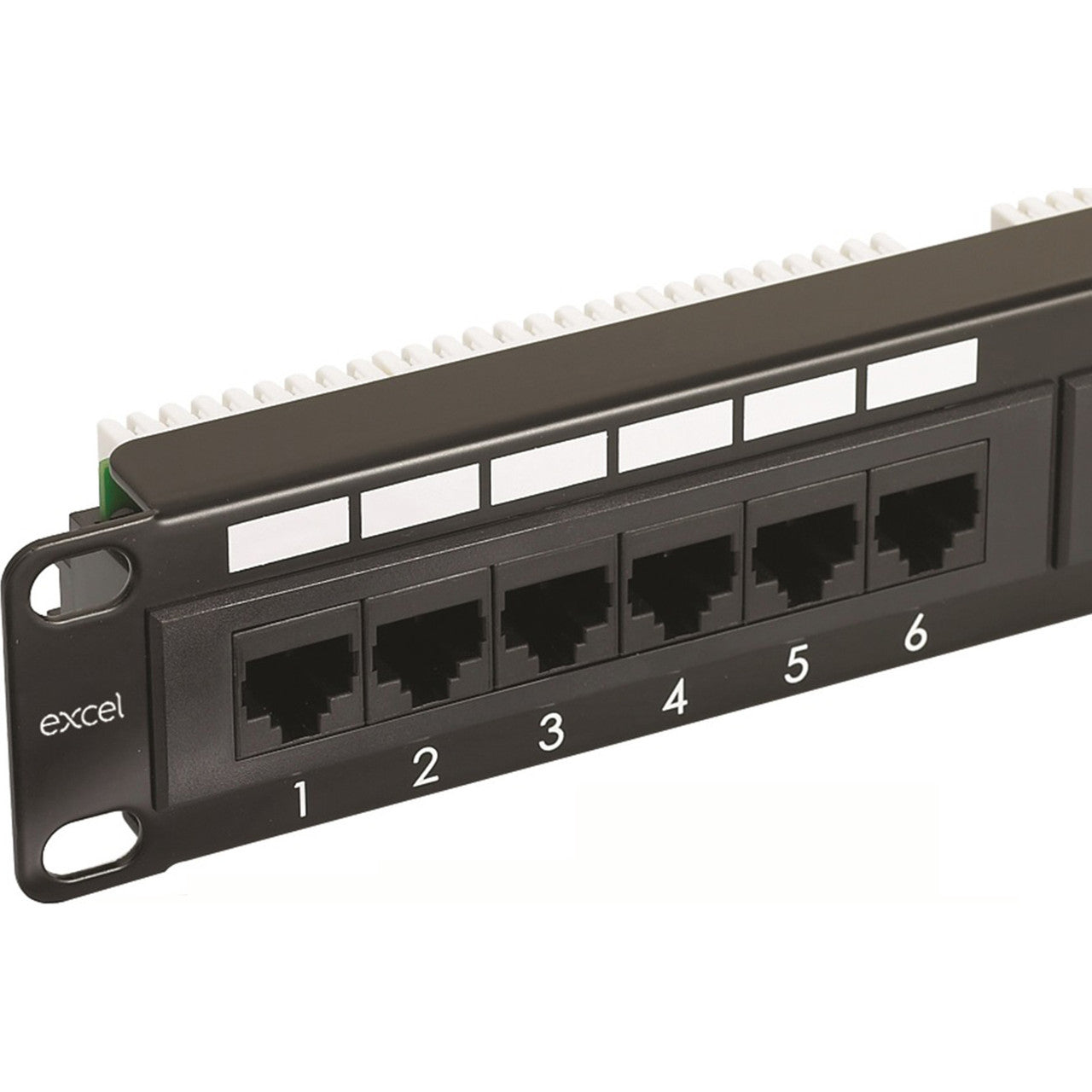 Excel Cat5e Unscreened Patch Panel - 24-port, 1U - Black