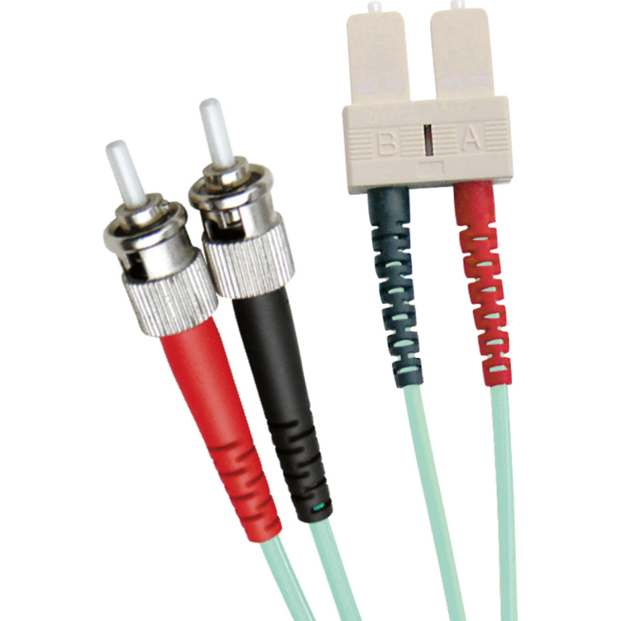 Enbeam OM3 Fibre Optic Patch Lead ST-SC Multimode 50/125 Duplex LS0H Aqua