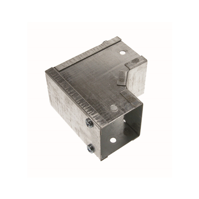 Trench SA3390E Metal Trunking 75mm X 75mm 90 Degree External Cover Bend With Screw Fixing Galvanised