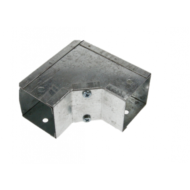 Trench SA3390I Metal Trunking 75mm X 75mm 90 Degree Internal Cover Bend With Screw Fixing Galvanised