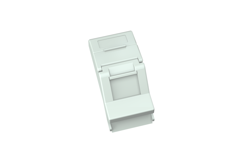 DRAKA UC ANGLED SINGLE PORT KEYSTONE ADAPTOR LJ6C 25 X 38, WHITE ECO-PACK - 24