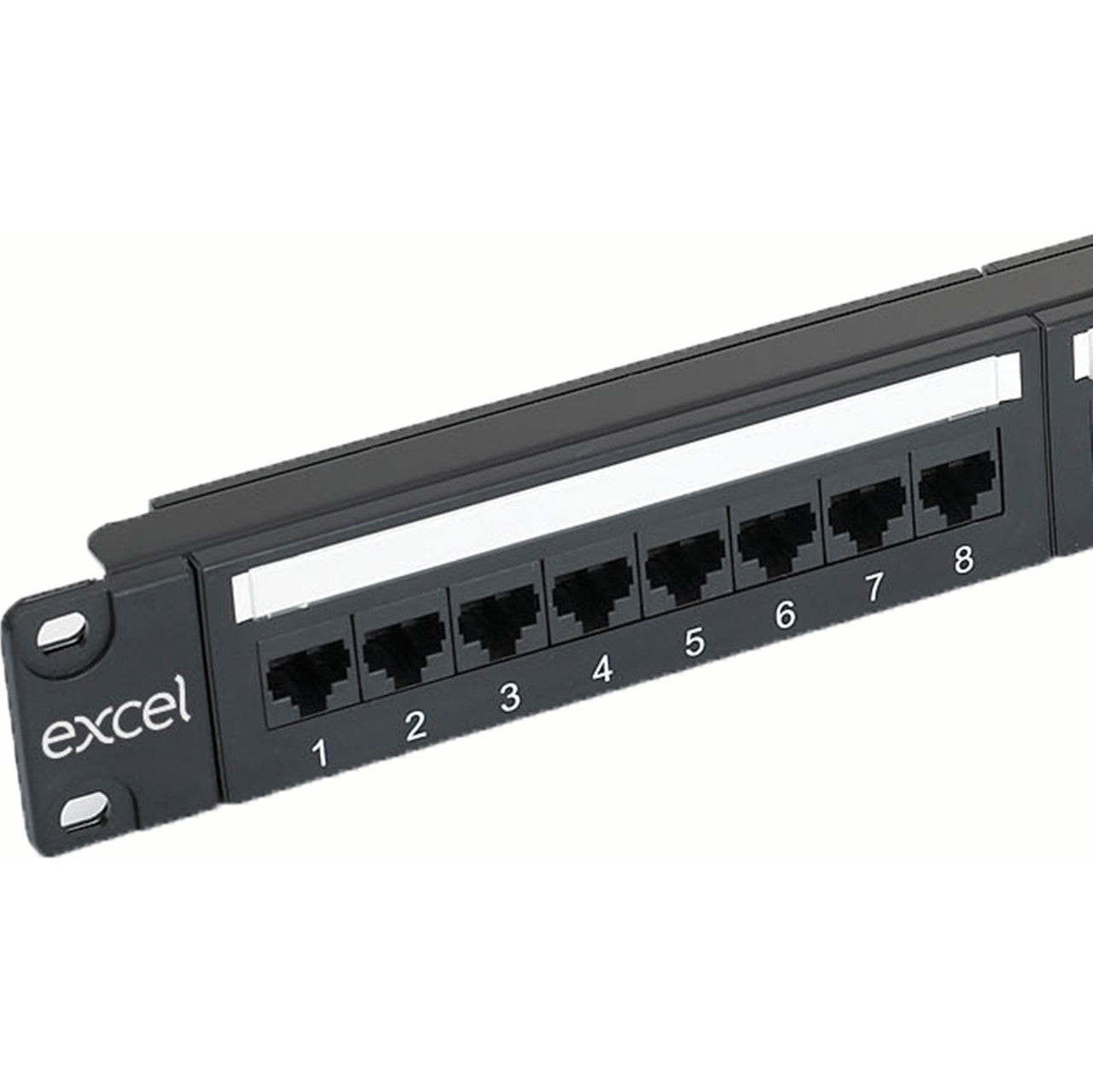 Excel Plus Cat6 Unscreened Patch Panel - 24-port, 1U - Black