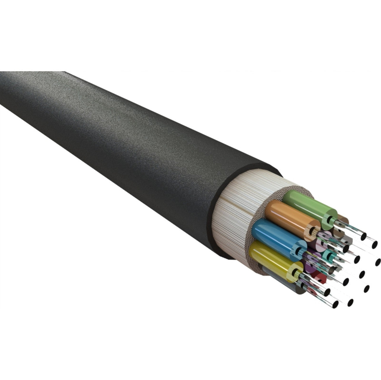 Enbeam OM1 Multimode 62.5/125 12 Core Fibre Optic Cable Tight Buffered Cca - Black